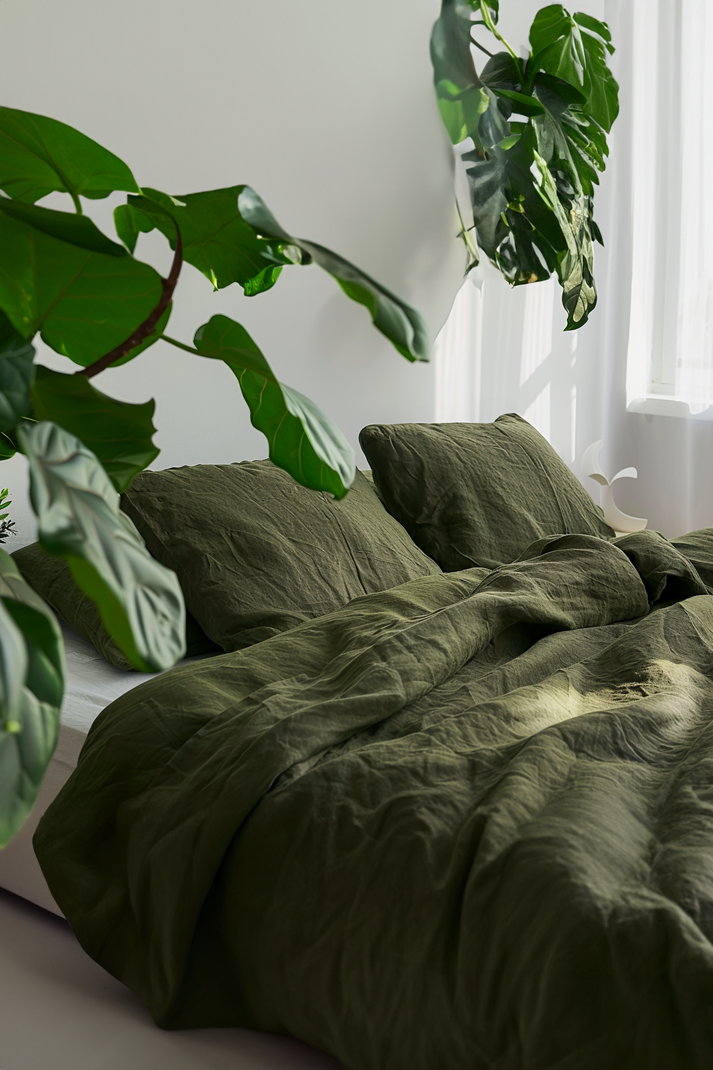 Dark olive duvet cover
