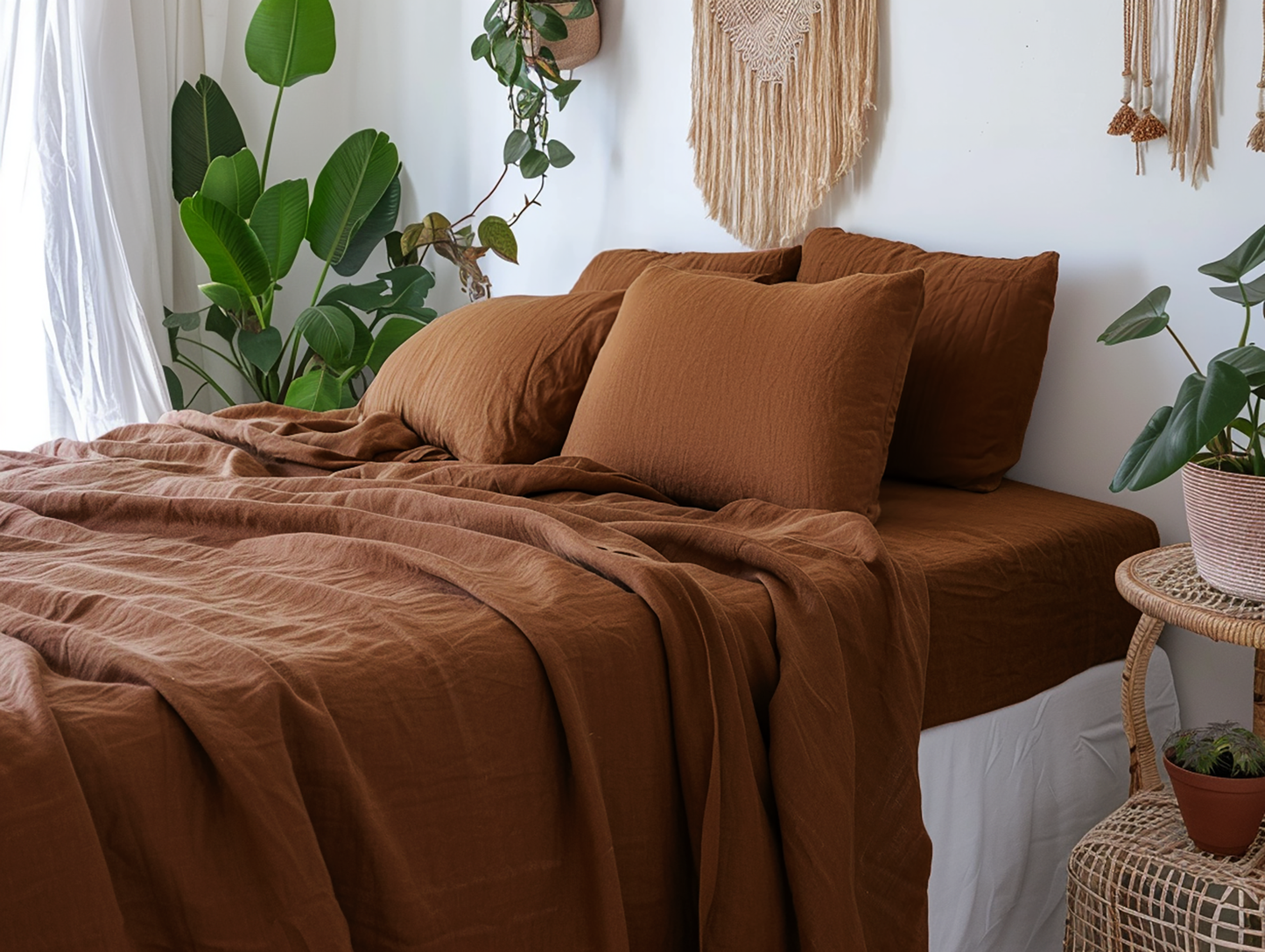 Drap-housse cannelle