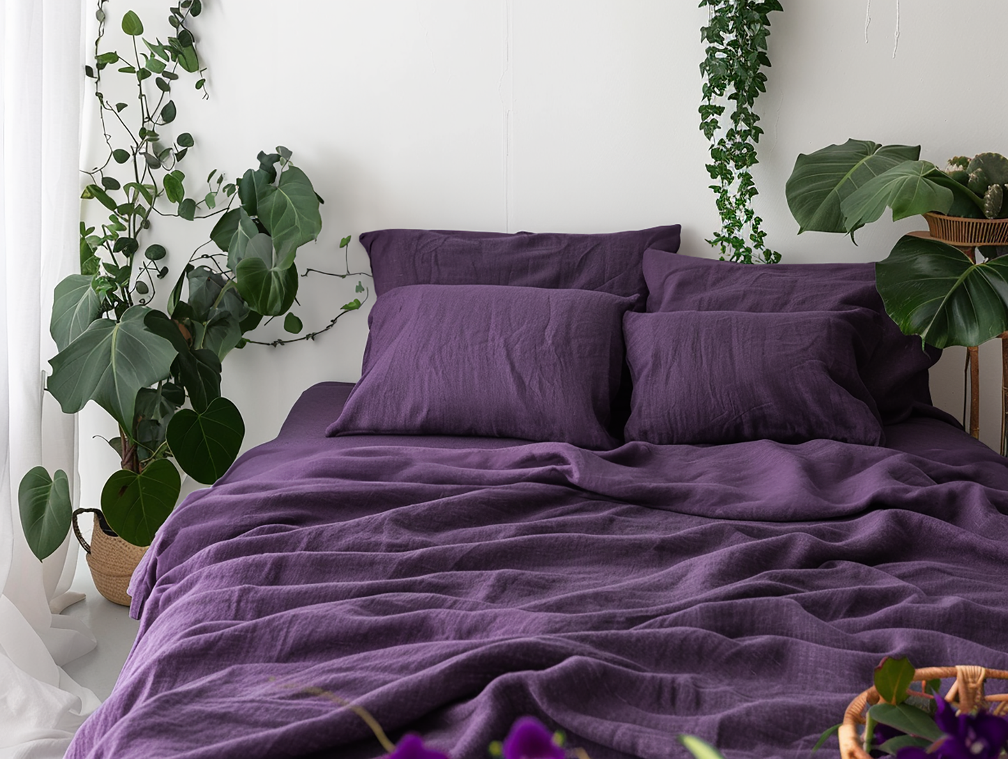 Dunkelviolettes Bettlaken-Set
