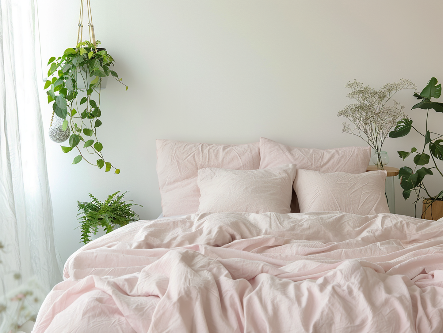 Housse de couette rose pastel