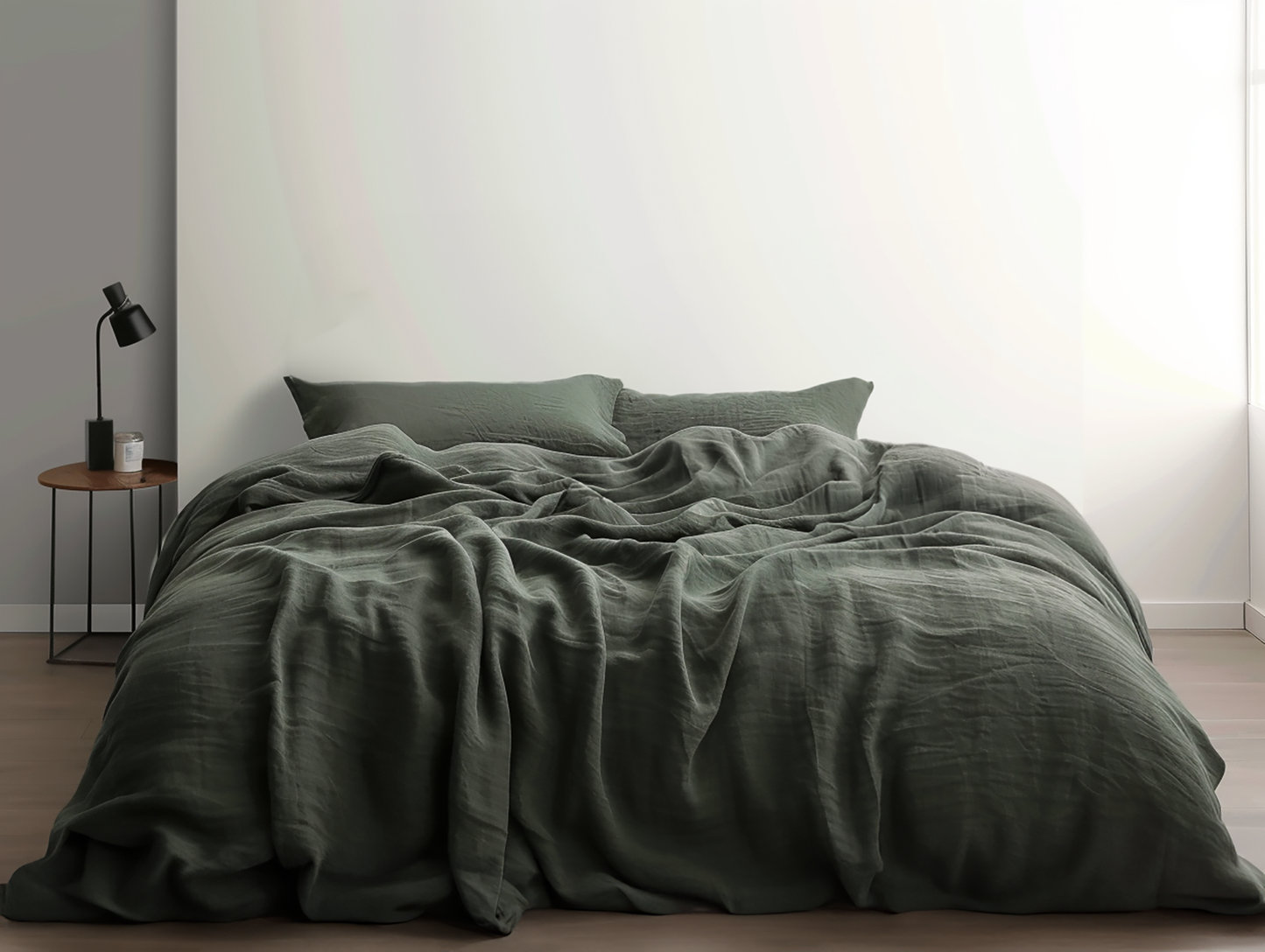 Housse de couette vert foncé