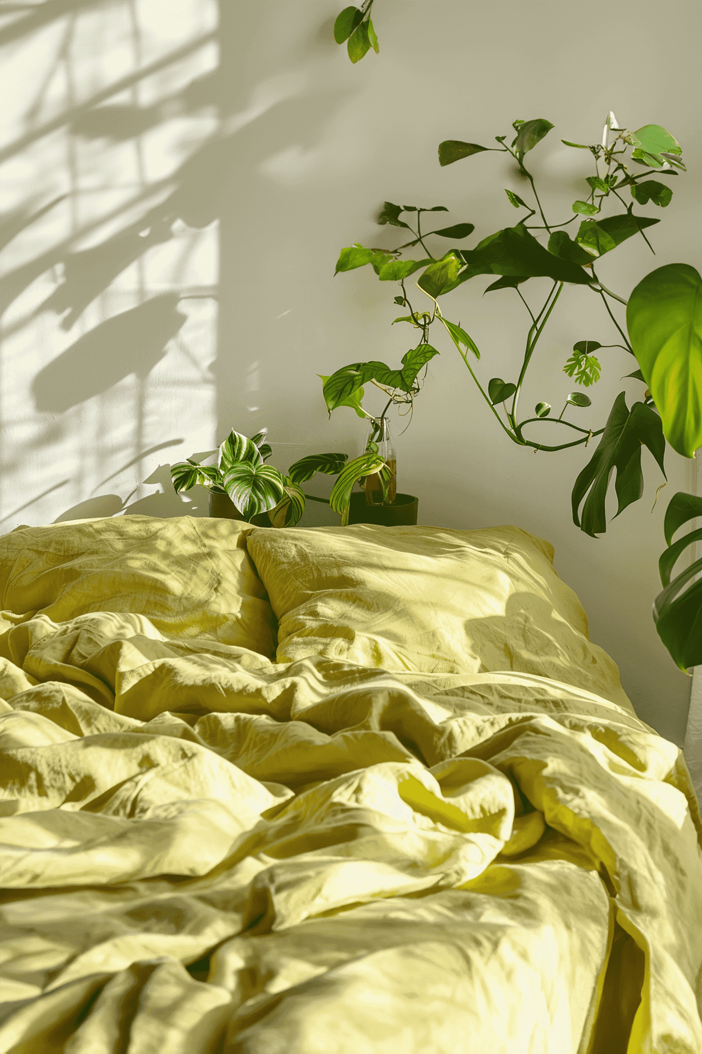 Citron linen pillowcase