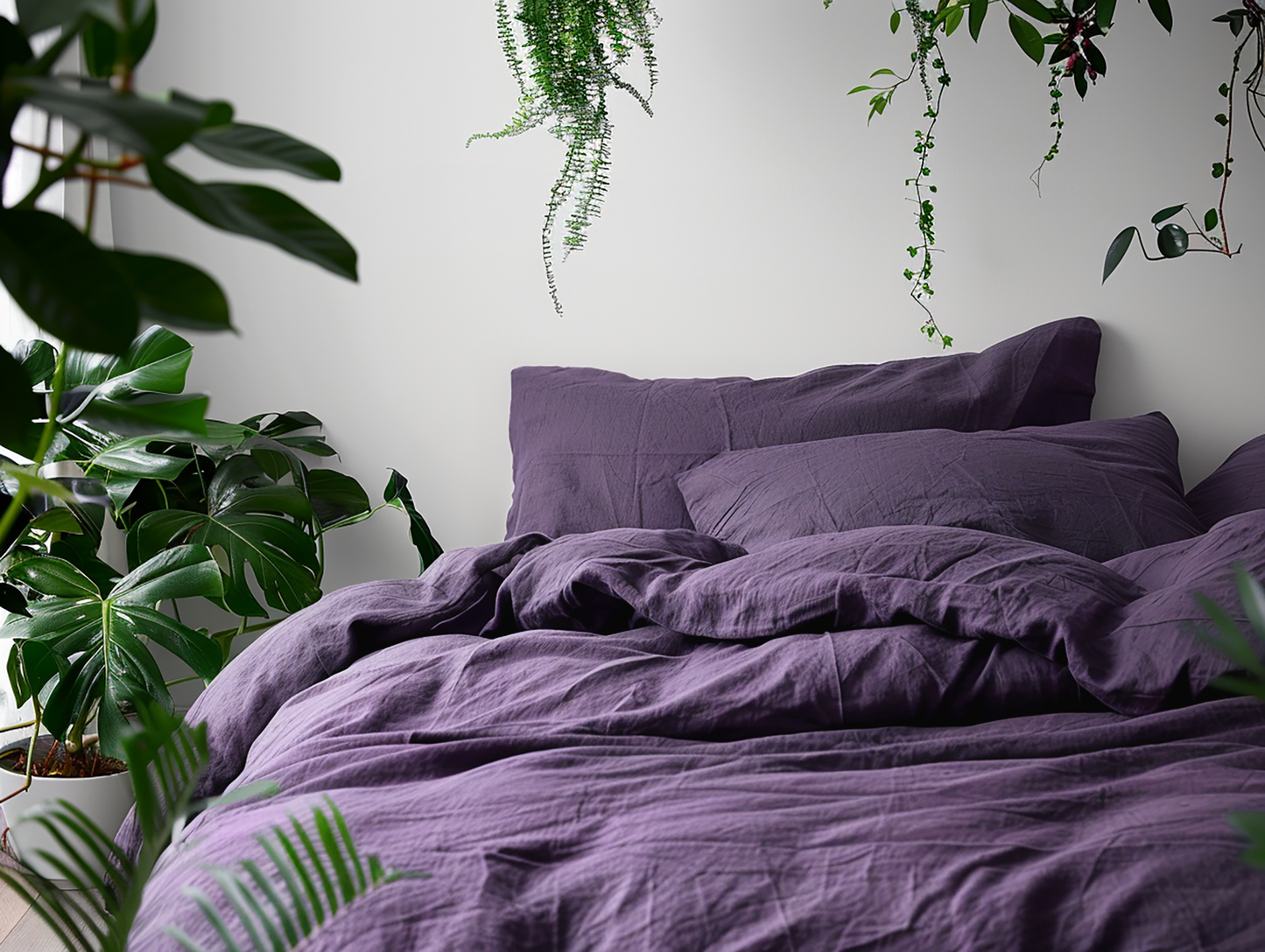 Dunkelvioletter Bettbezug