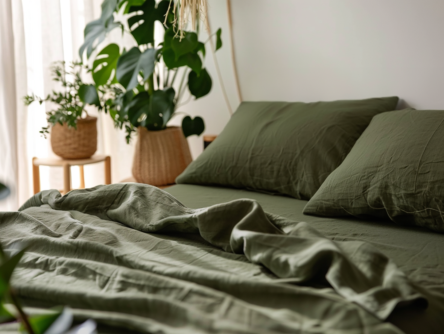 Dark olive sheet set