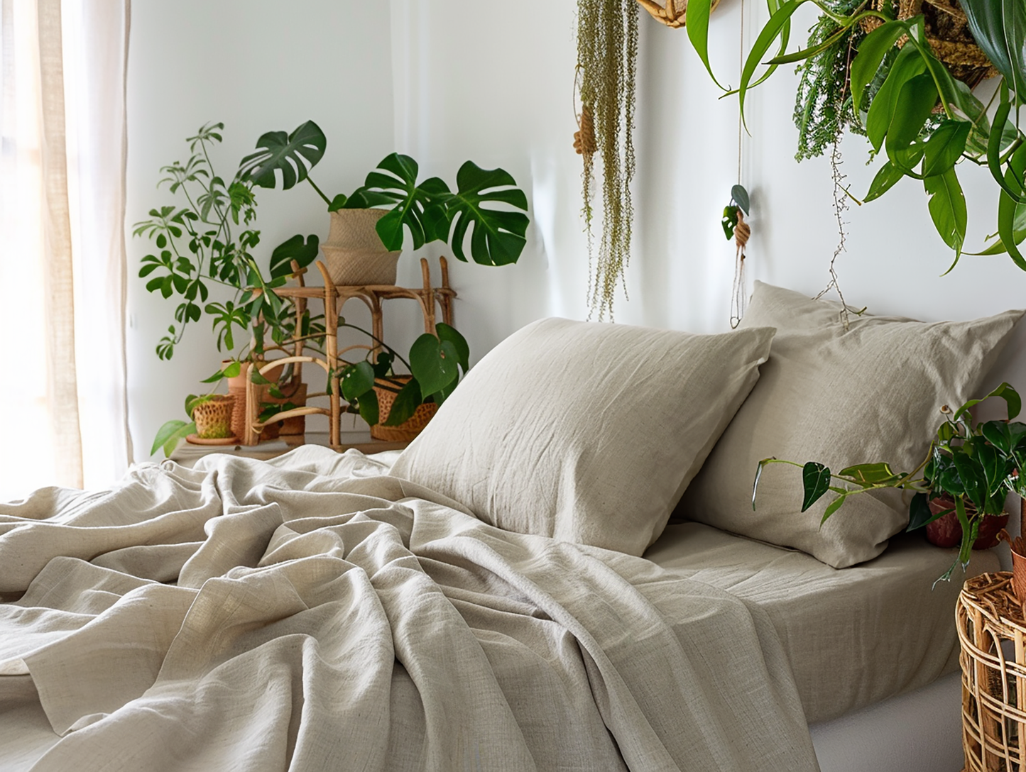 Natural fitted sheet