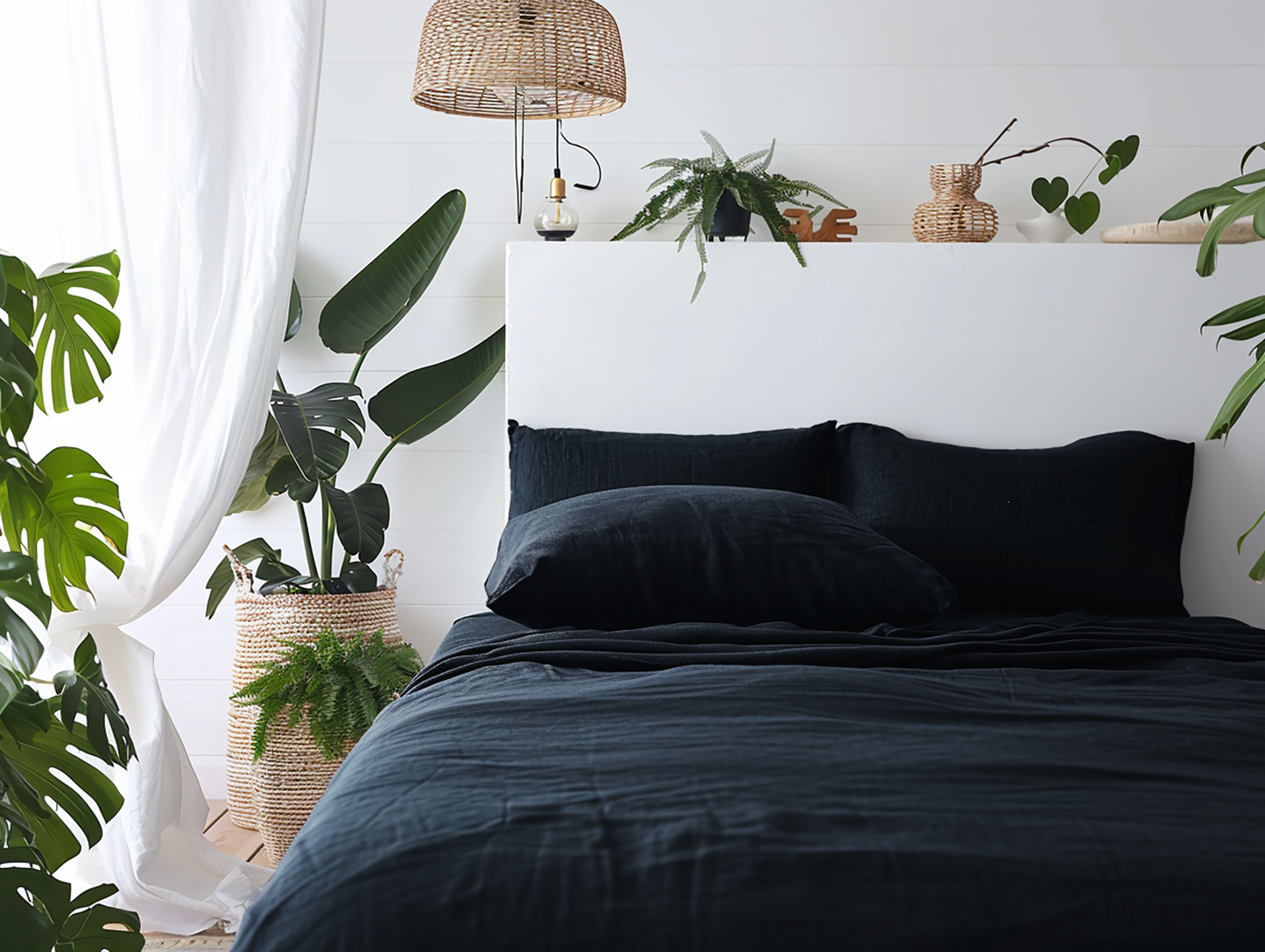 Ensemble de draps bleu marine