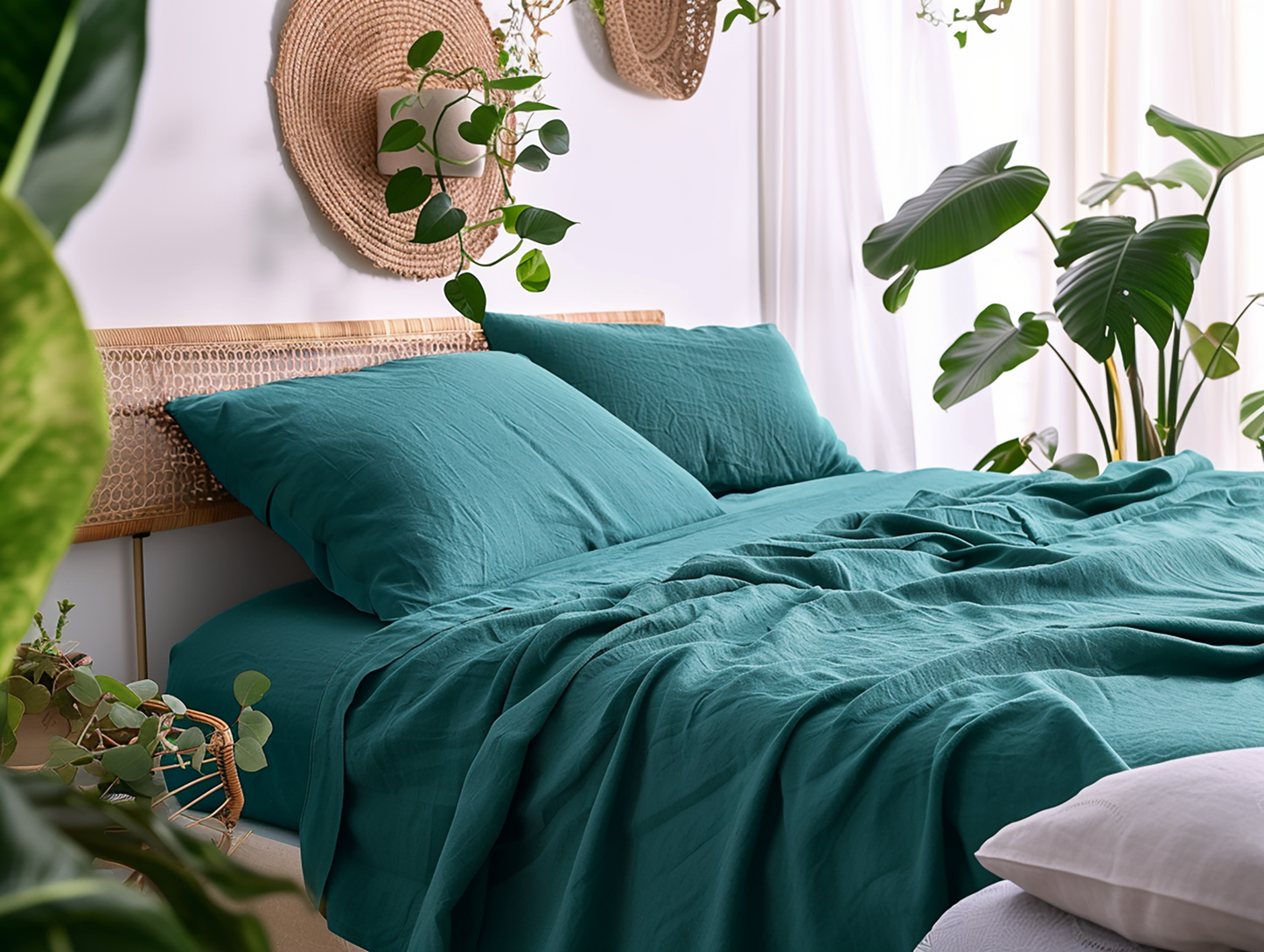 Ensemble de draps bleu sarcelle