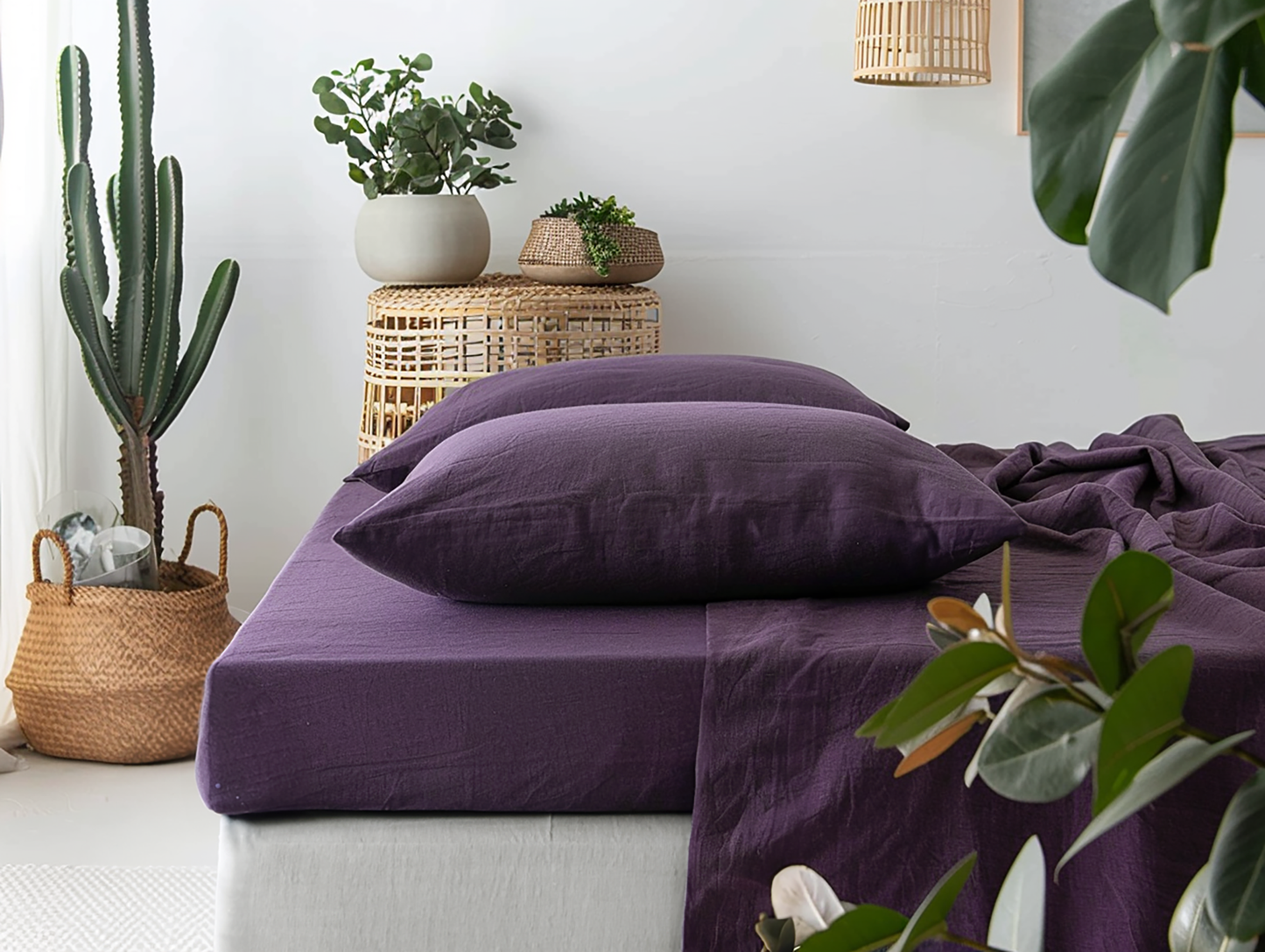 Drap-housse violet foncé
