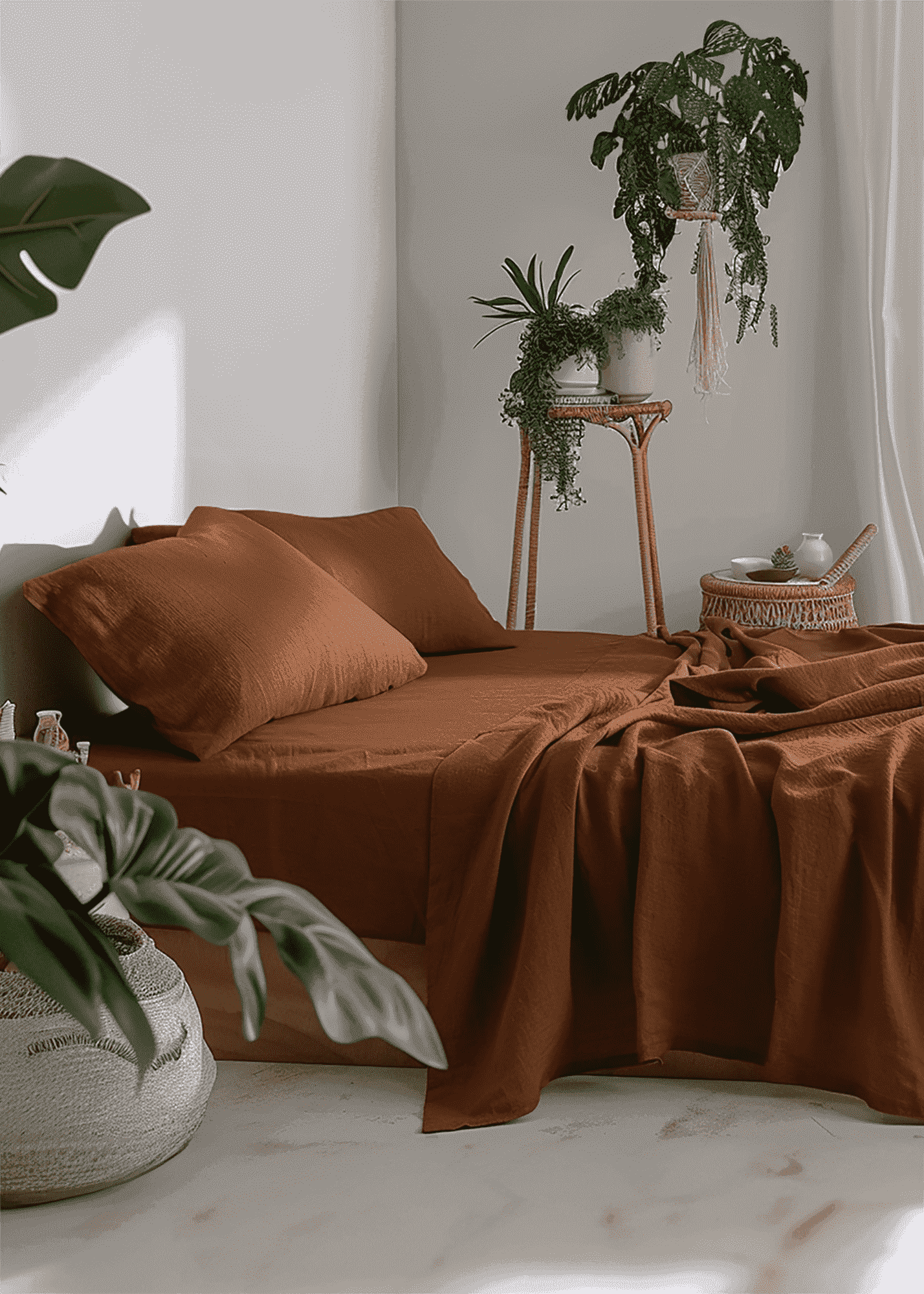 Drap-housse cannelle