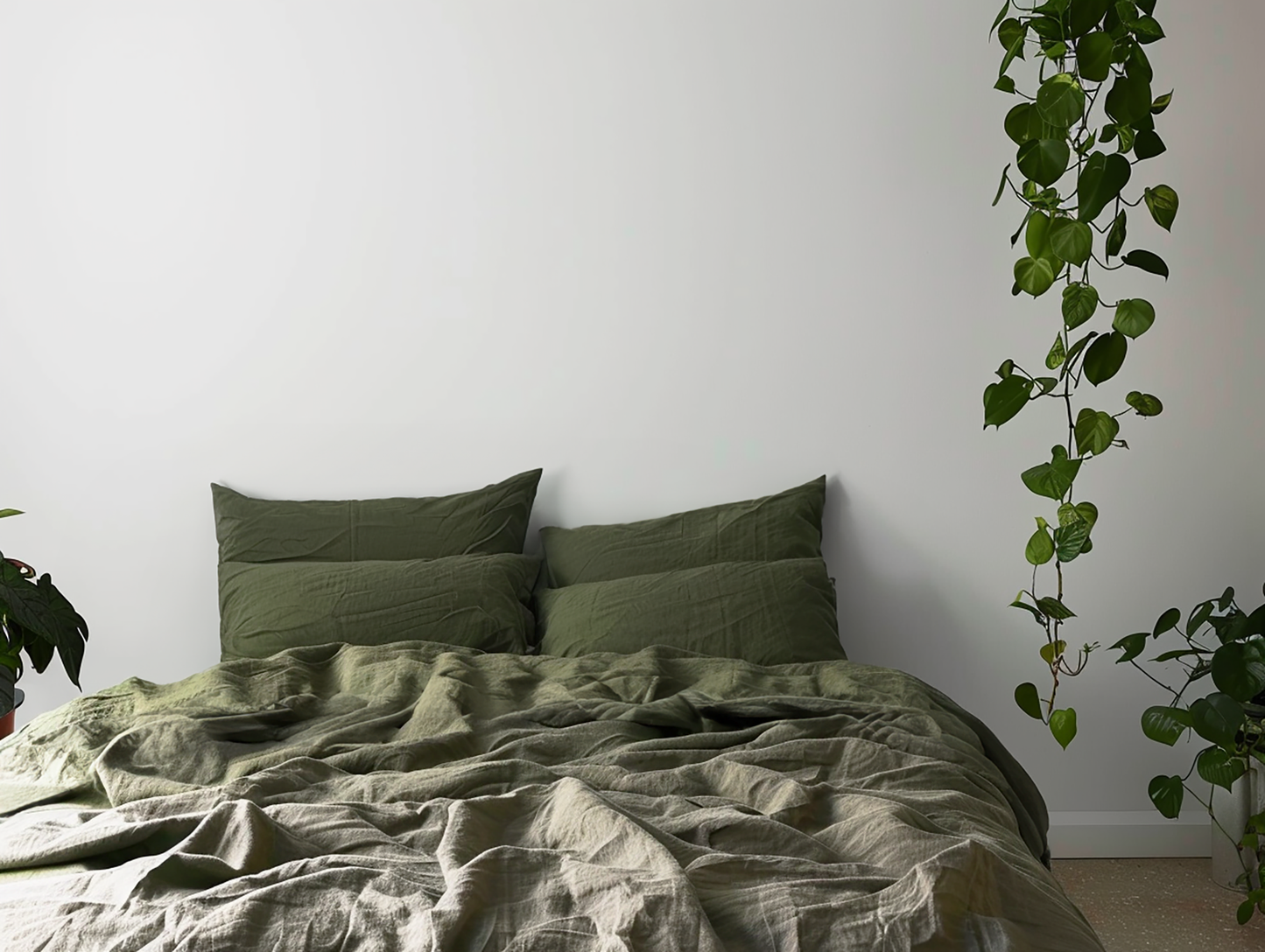 Dark olive duvet cover