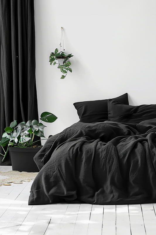 Black duvet cover