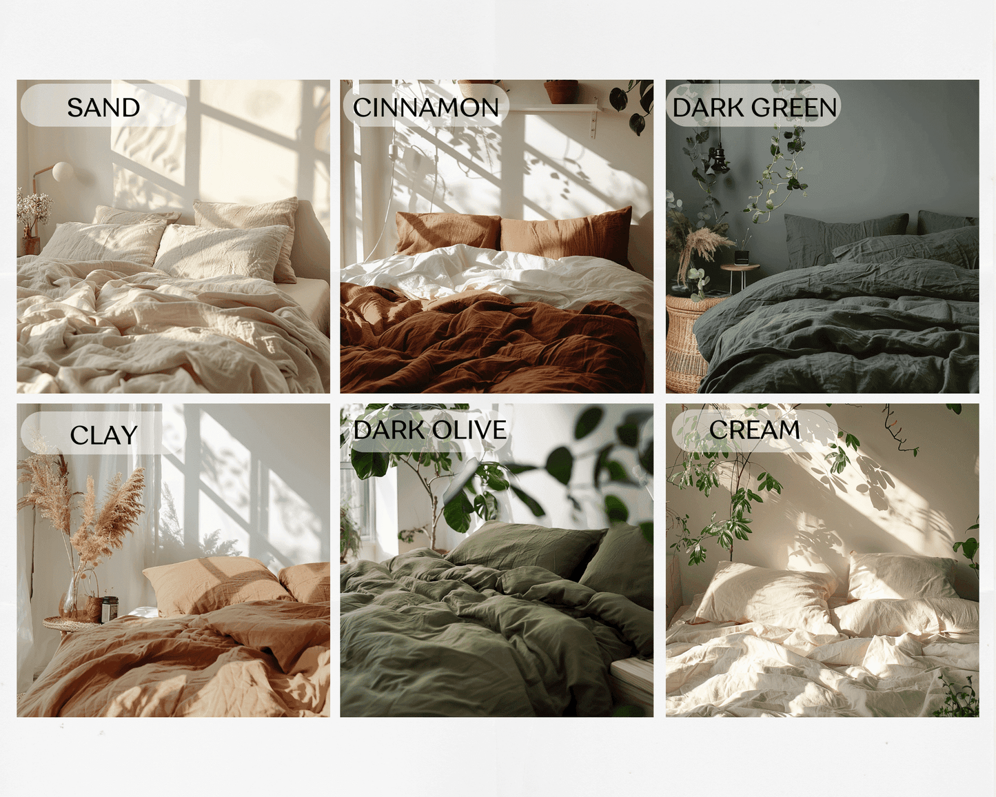 Curry linen duvet cover and 2 pillow covers