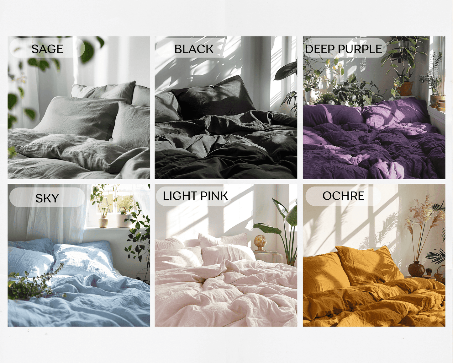 Curry linen duvet cover and 2 pillow covers