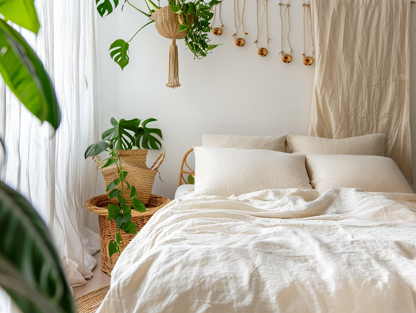 Cream coverlet