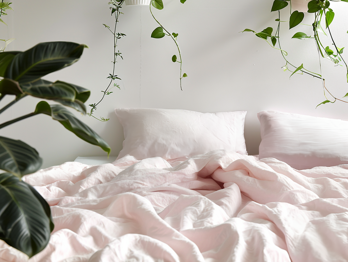 Couvre-lit rose clair
