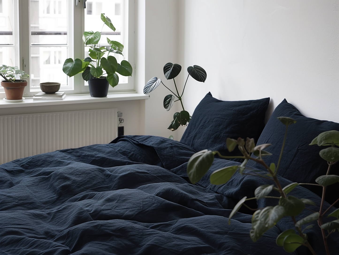 Couvre-lit bleu marine