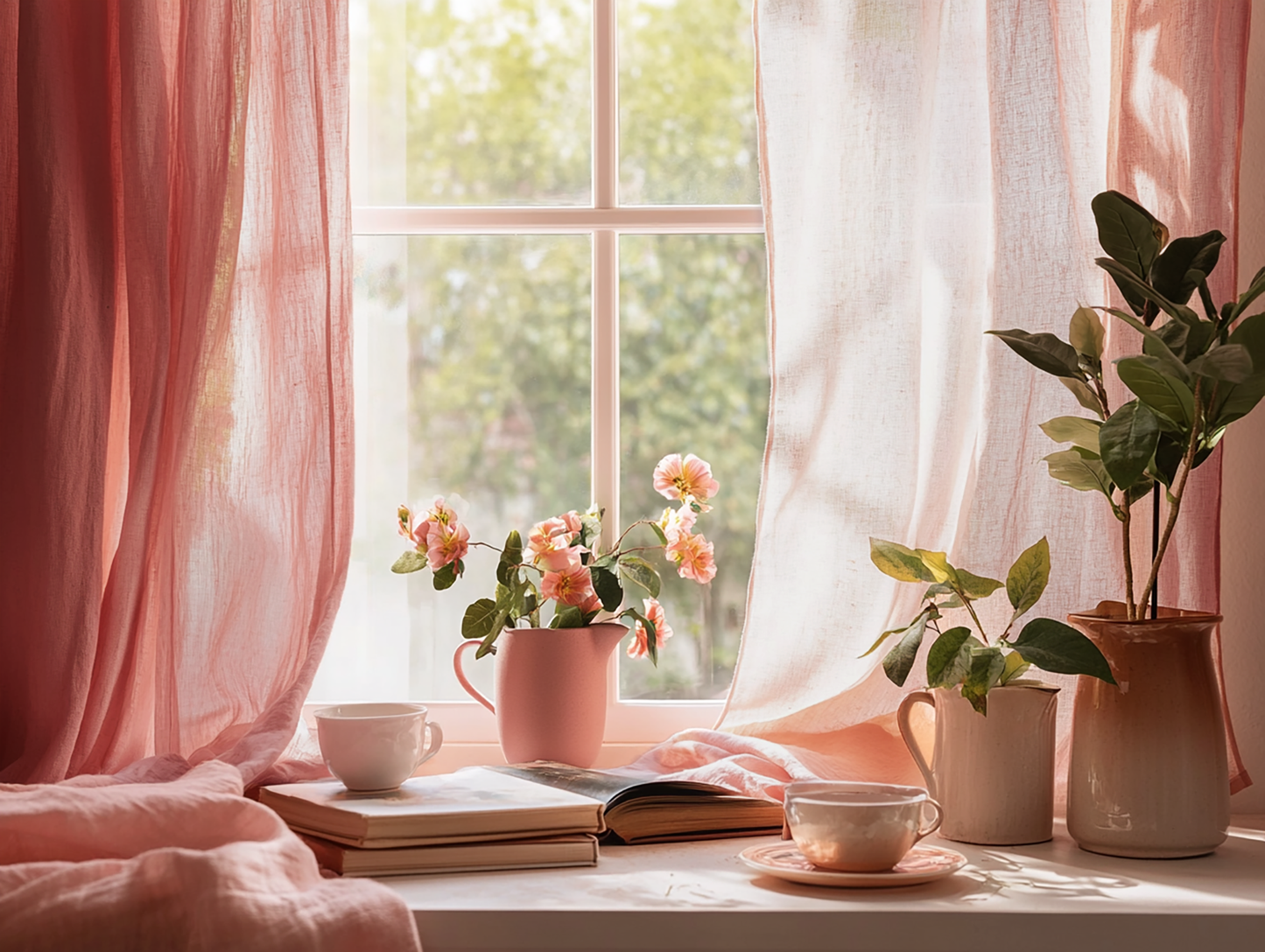 Rideaux occultants corail