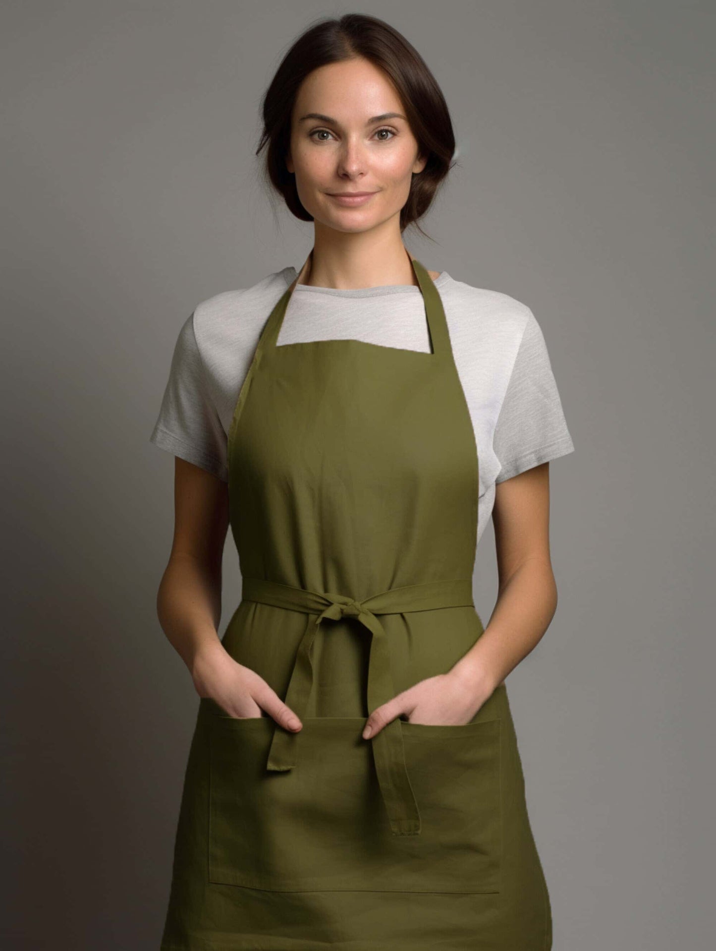 Black linen adjustable apron with belt Natural flax apron with large front pocket Unisex pure softened linen kitchen apron Custom sizes