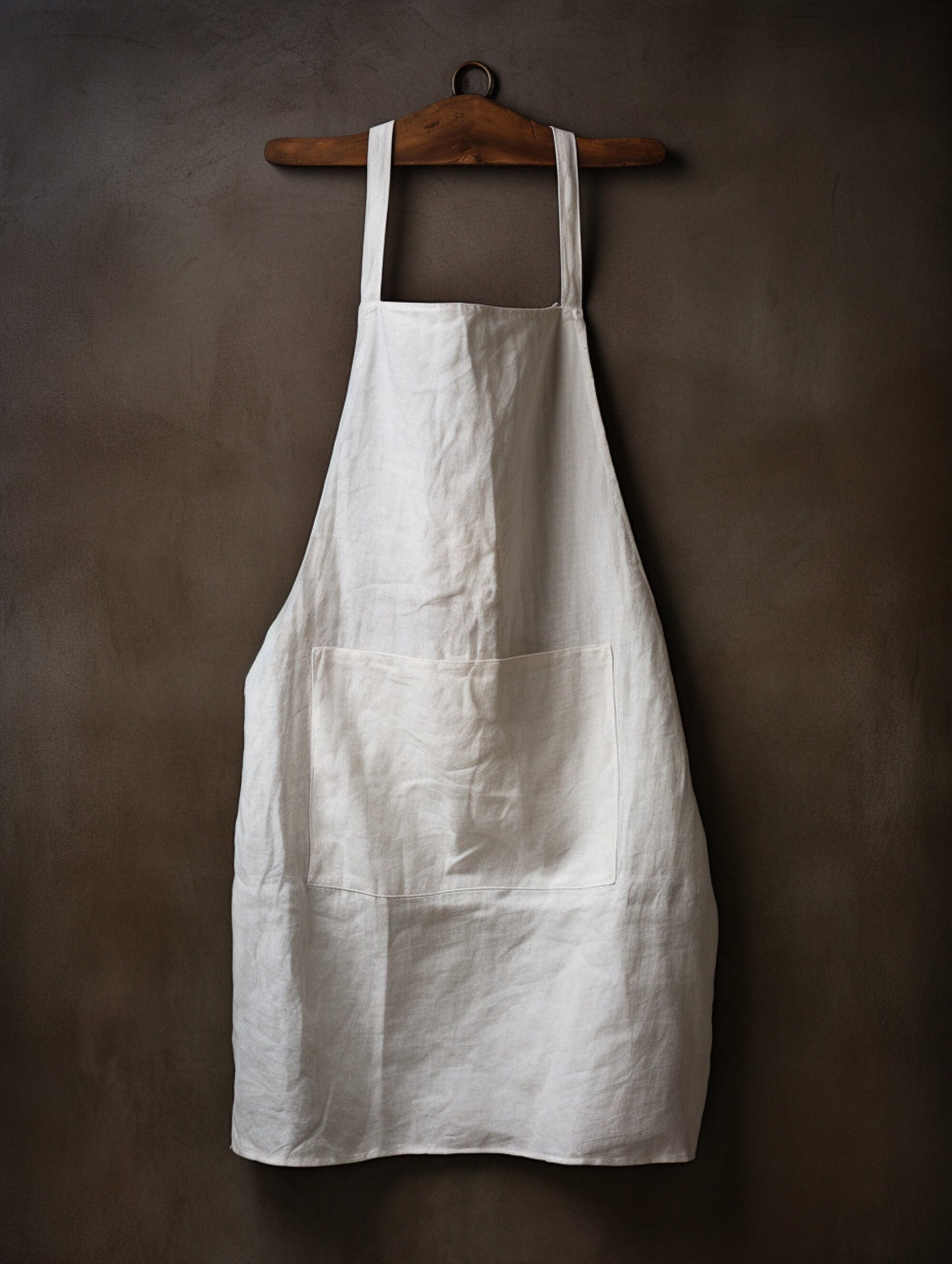 Black linen adjustable apron with belt Natural flax apron with large front pocket Unisex pure softened linen kitchen apron Custom sizes