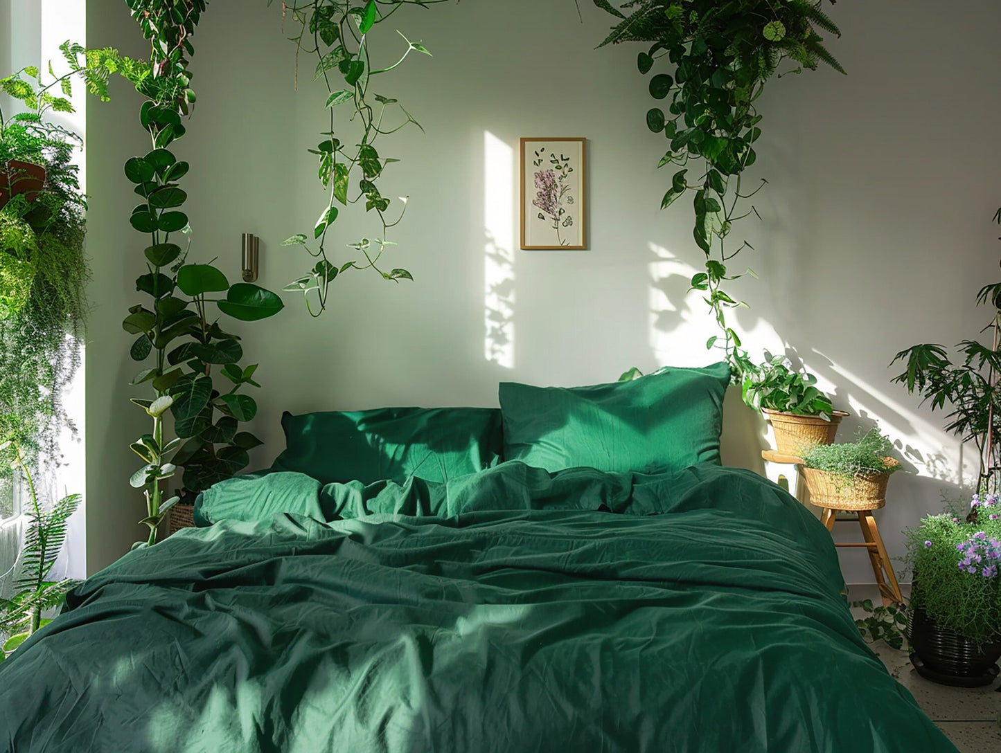 Verdant linen pillowcase natural softened washed linen pillow covers Stonewashed thermoregulating Standard King Queen Square size