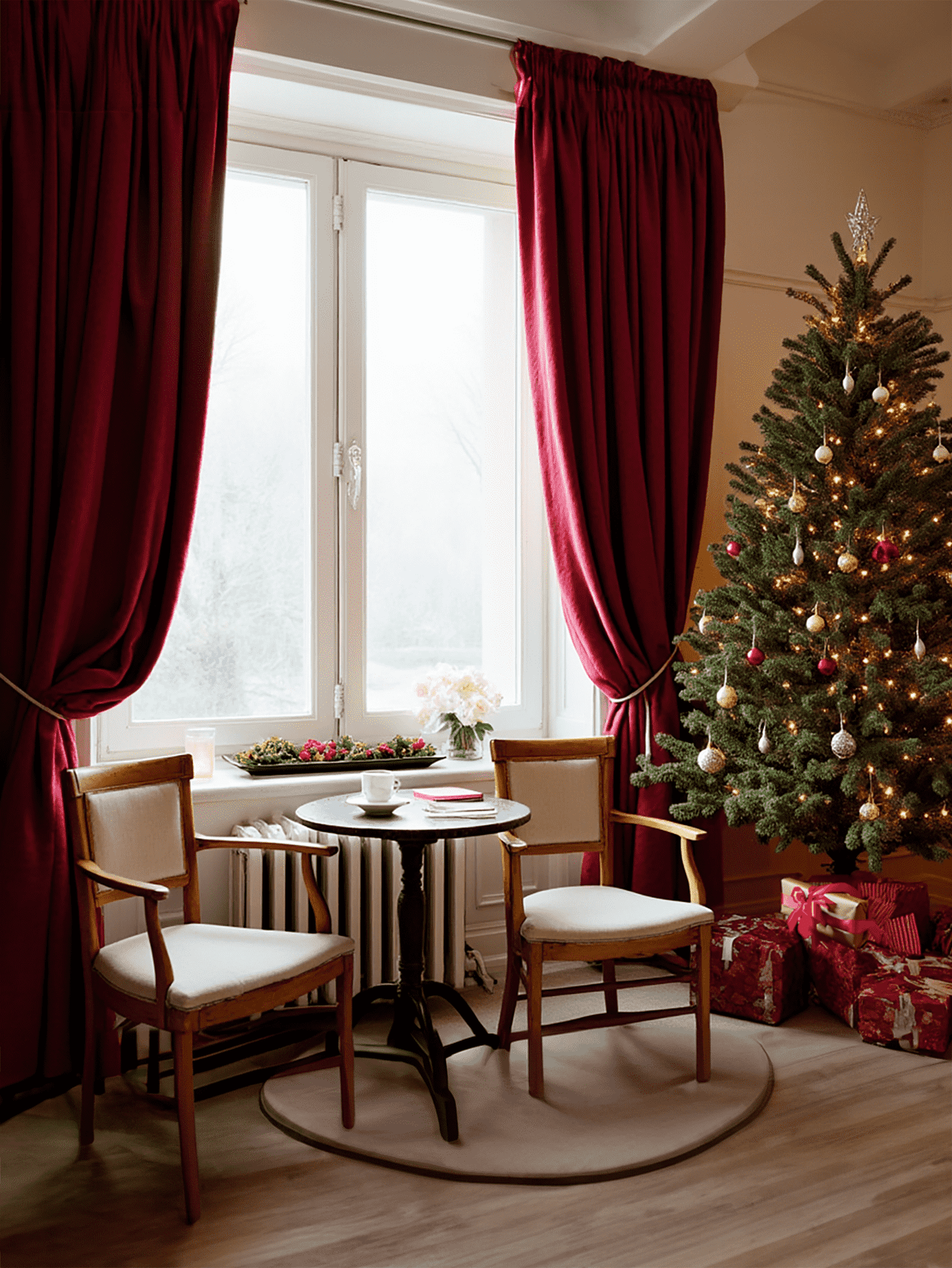 Rideaux occultants de Noël en terre cuite