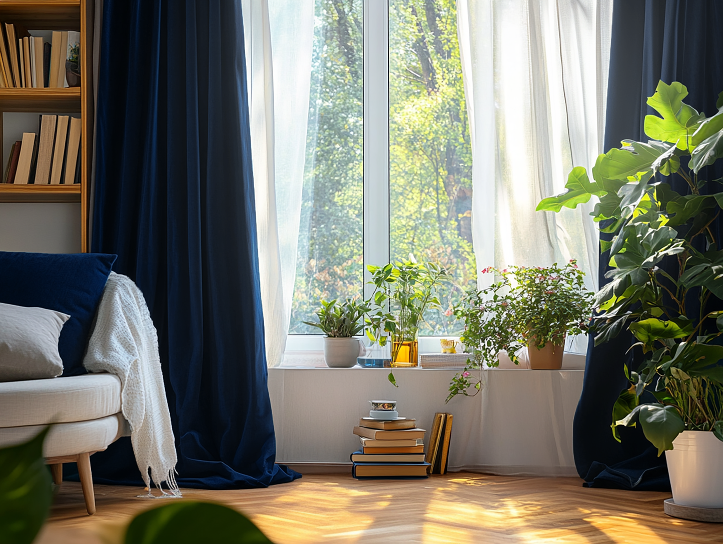 Navy curtains