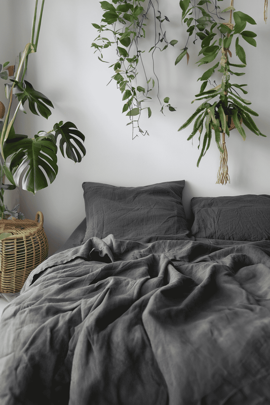 Dark gray fitted sheet