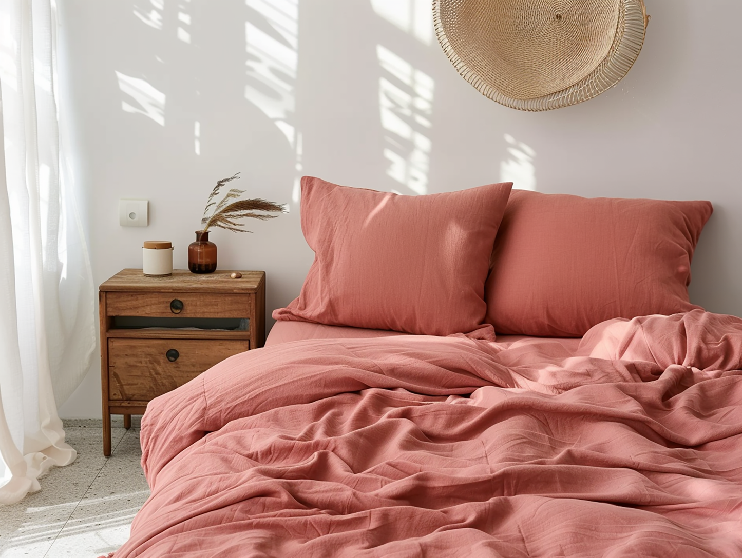 Coral duvet cover