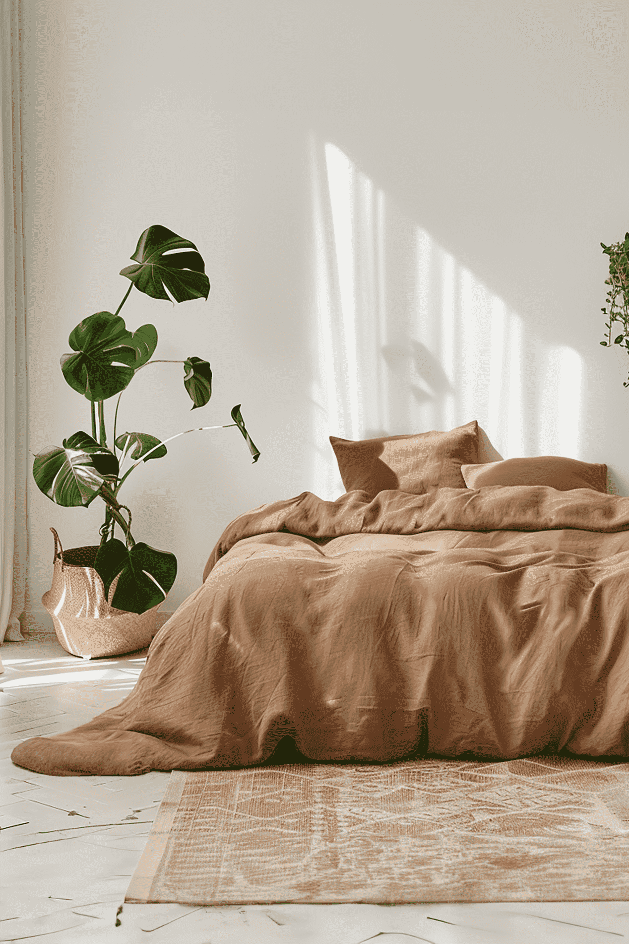 Clay linen duvet cover and 2 pillow covers