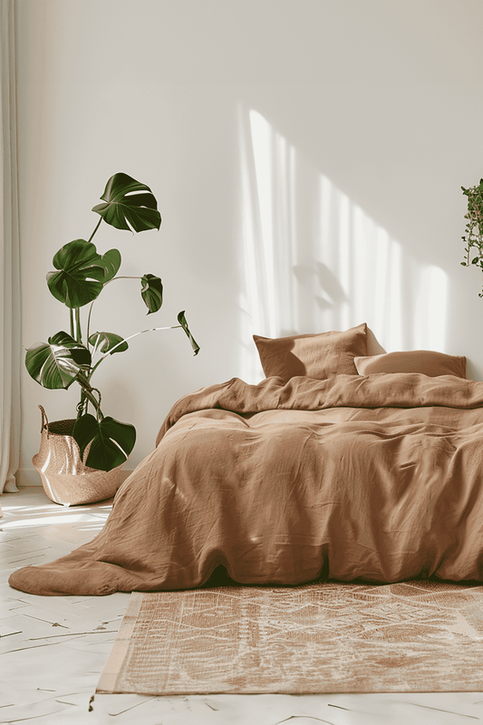 Clay linen pillowcase