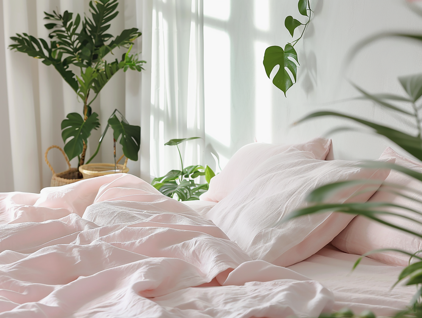 Ensemble de draps rose clair