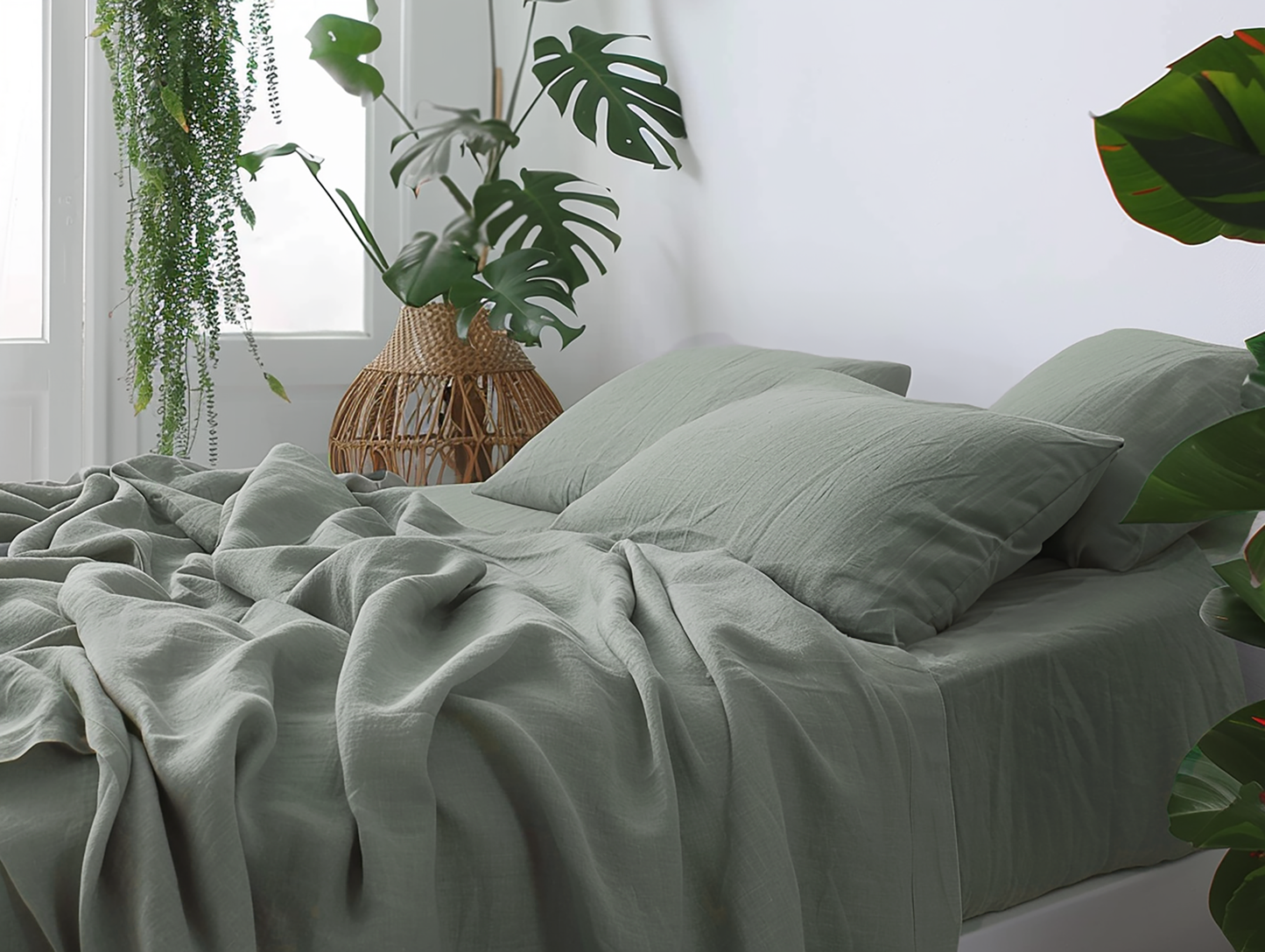 Sage fitted sheet