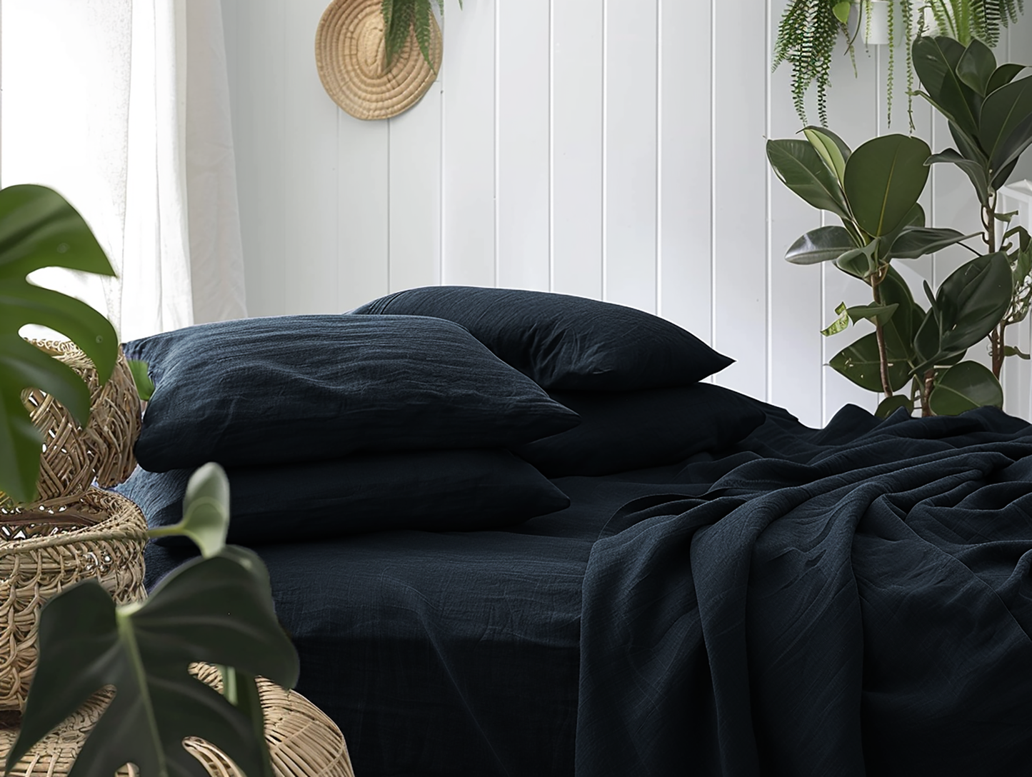 Drap plat bleu marine