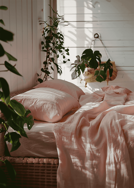Peach fitted sheet