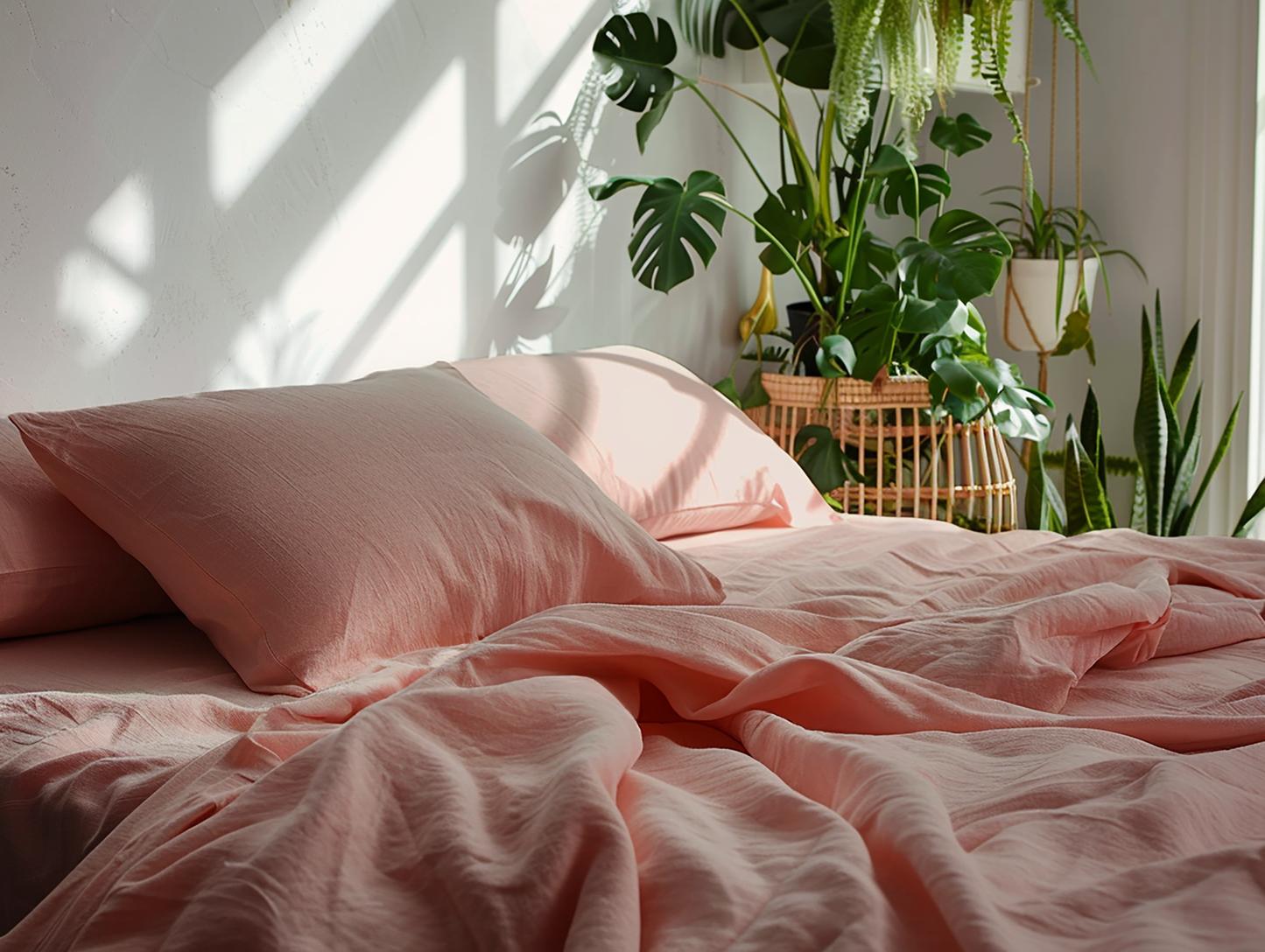 Peach fitted sheet