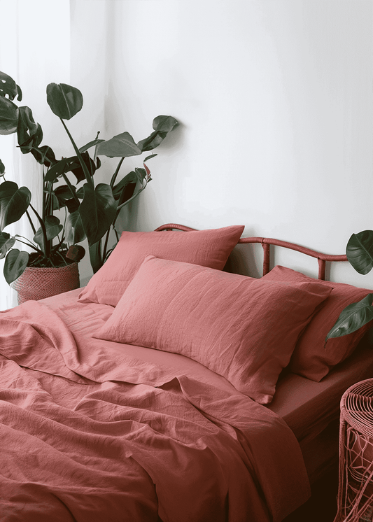 Coral fitted sheet