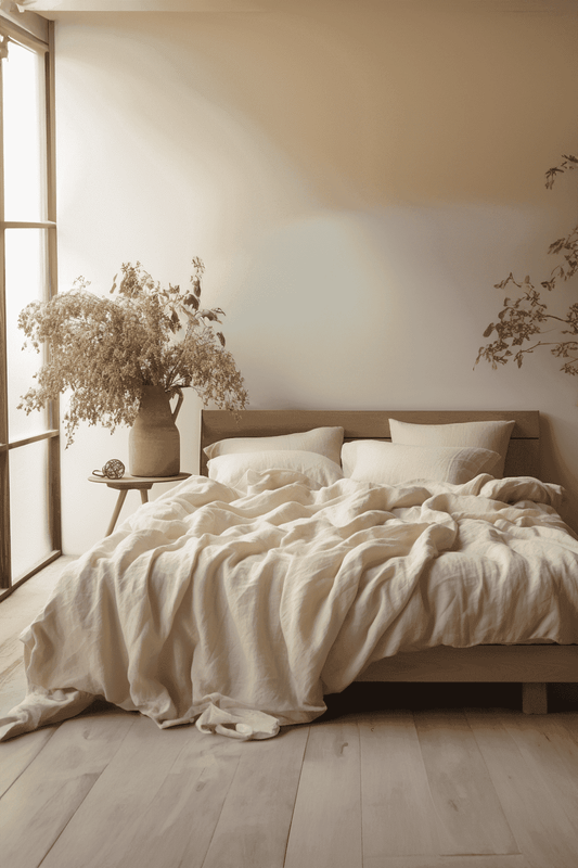 Cream linen pillowcase