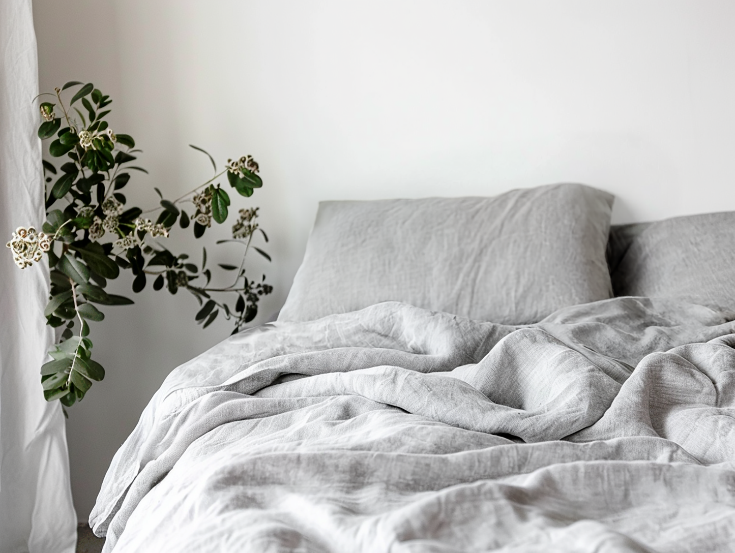 Light gray coverlet