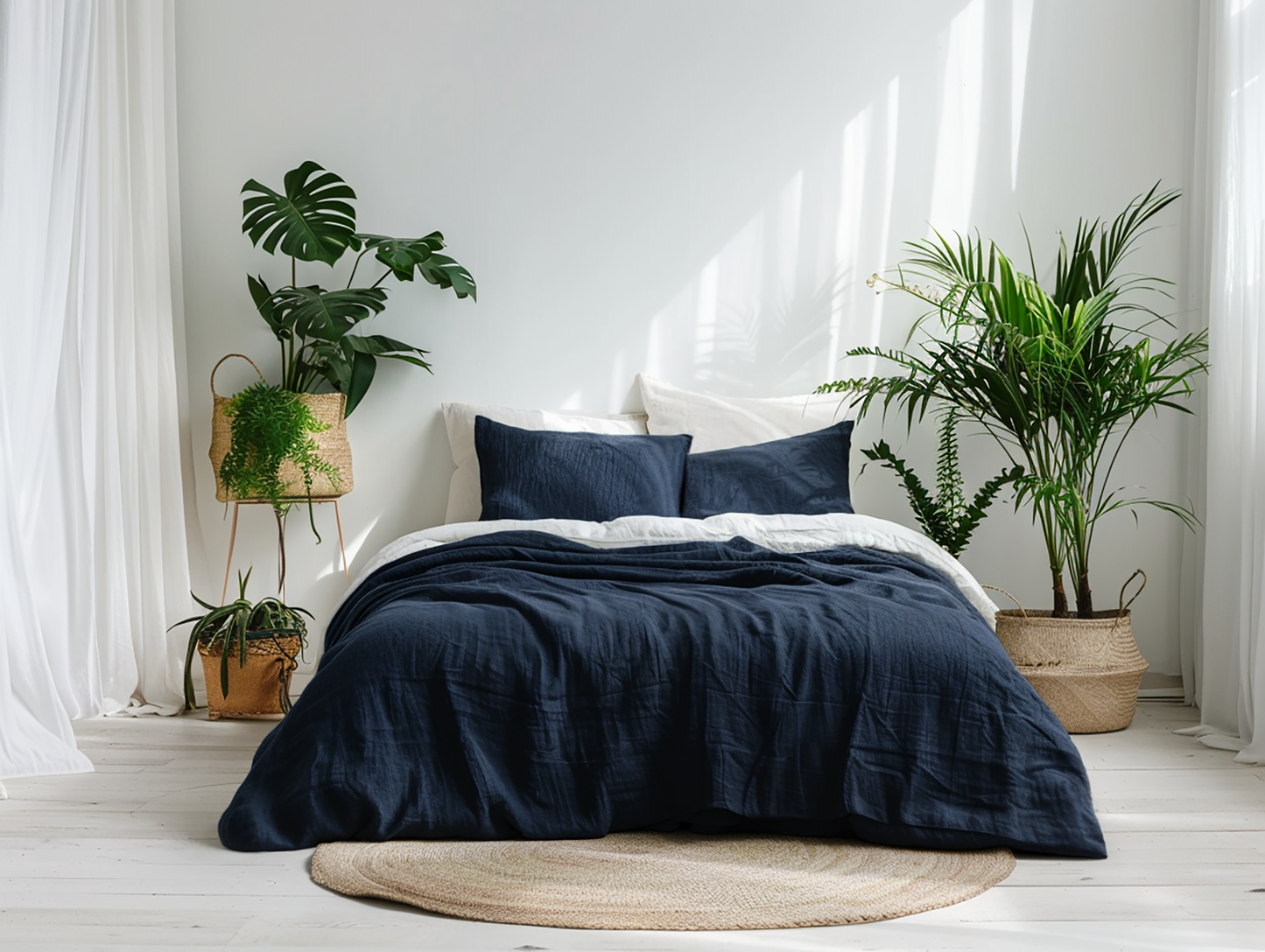 Navy coverlet