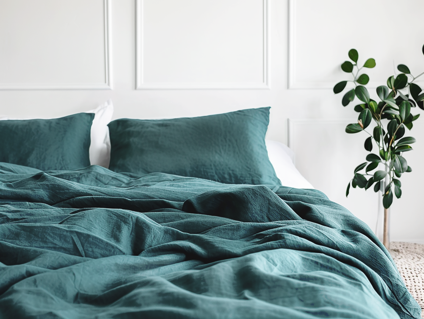 Teal coverlet