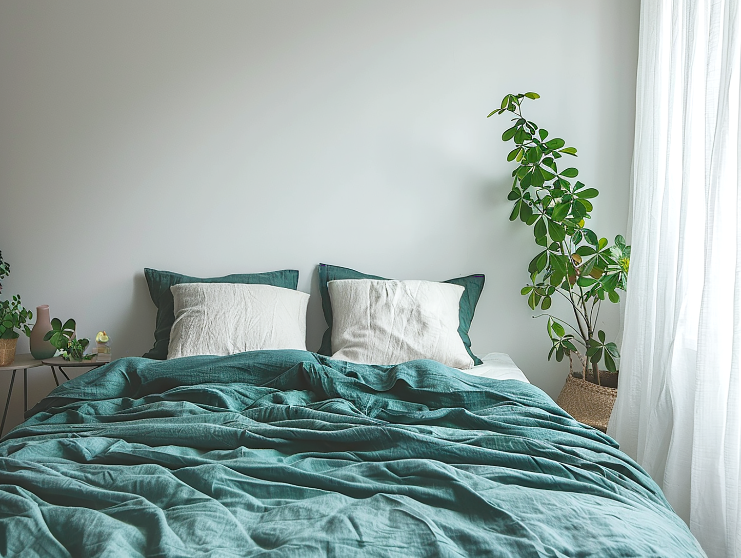 Teal coverlet