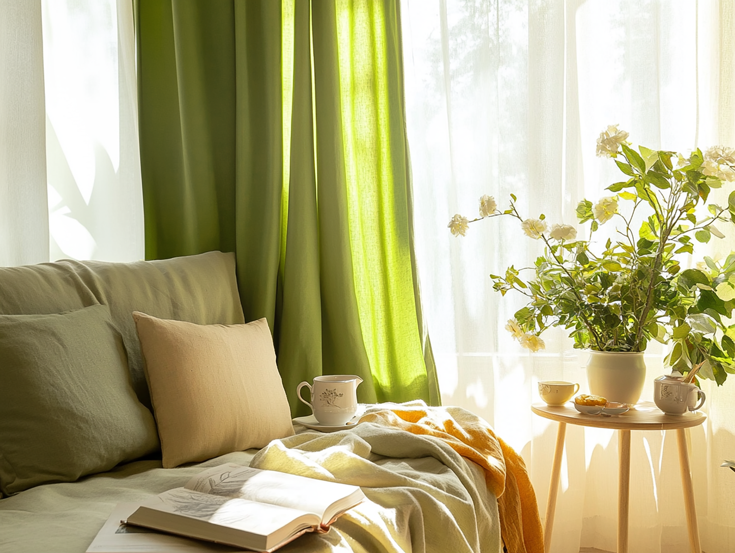 Chartreuse curtains