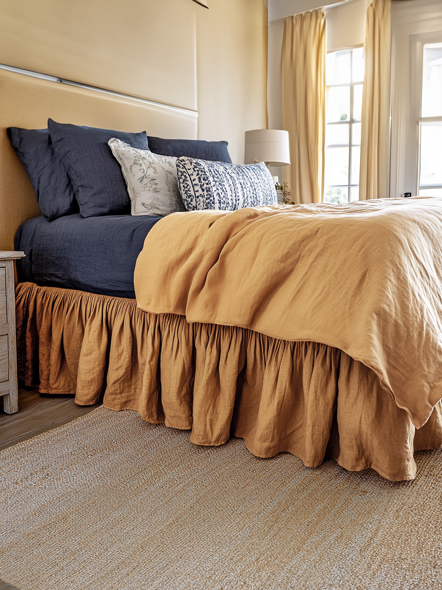 Clay ruffled bed skirt