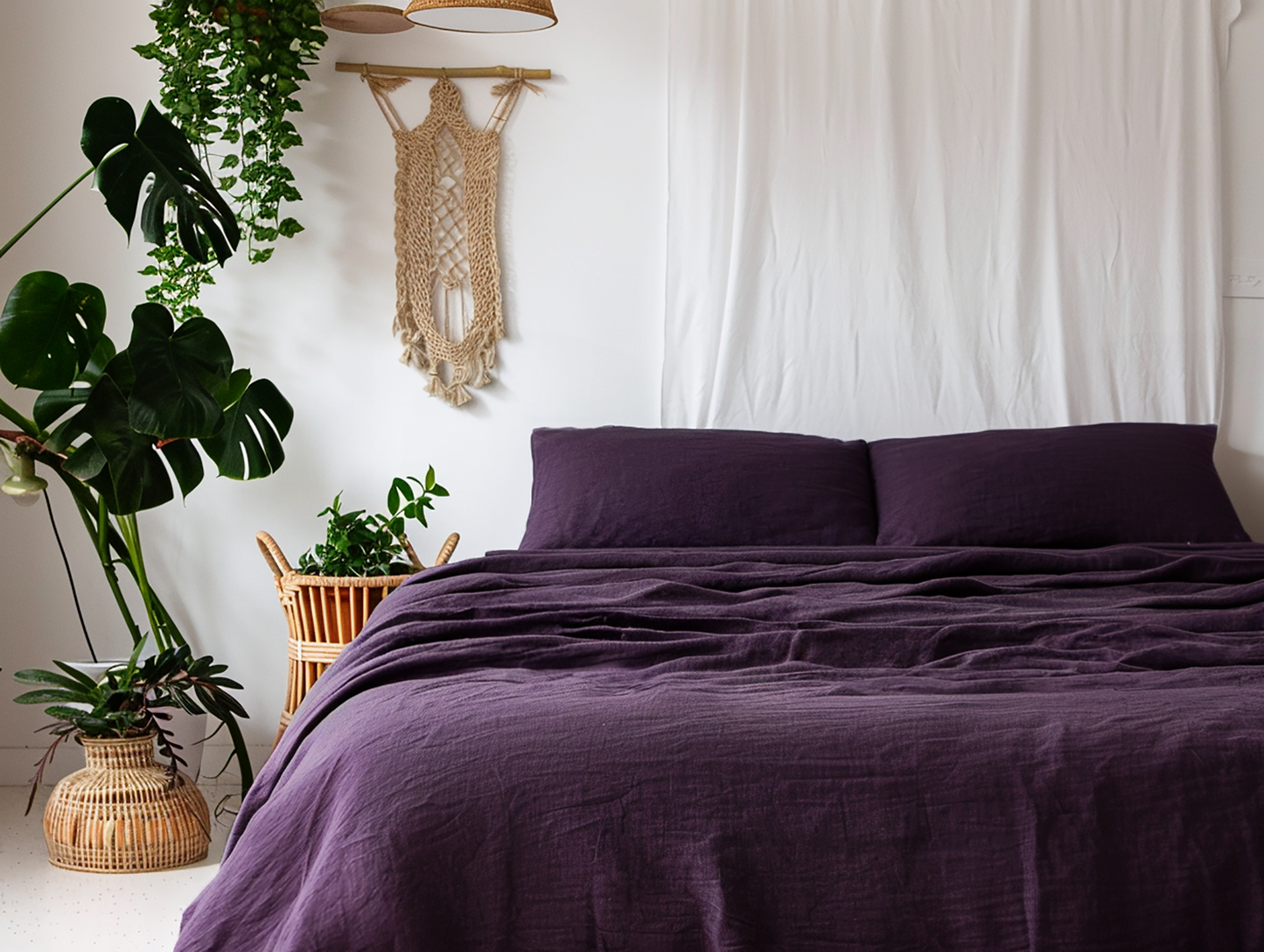 Deep purple coverlet