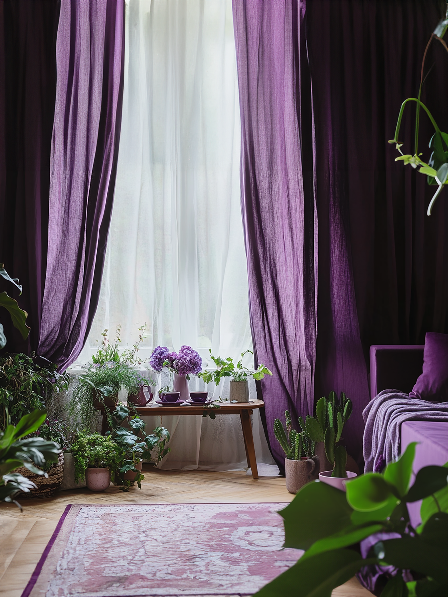 Deep purple curtains