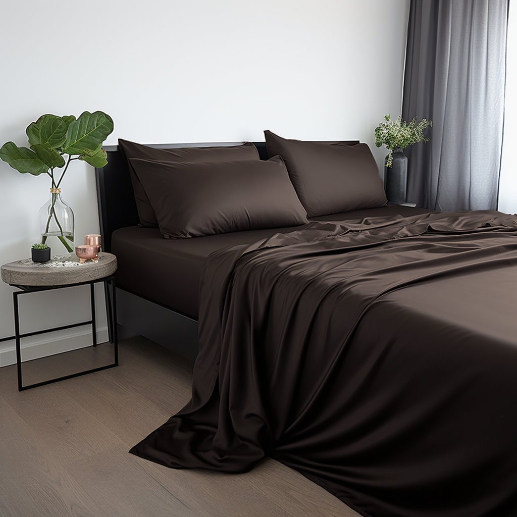 Dark chocolate satin sheet