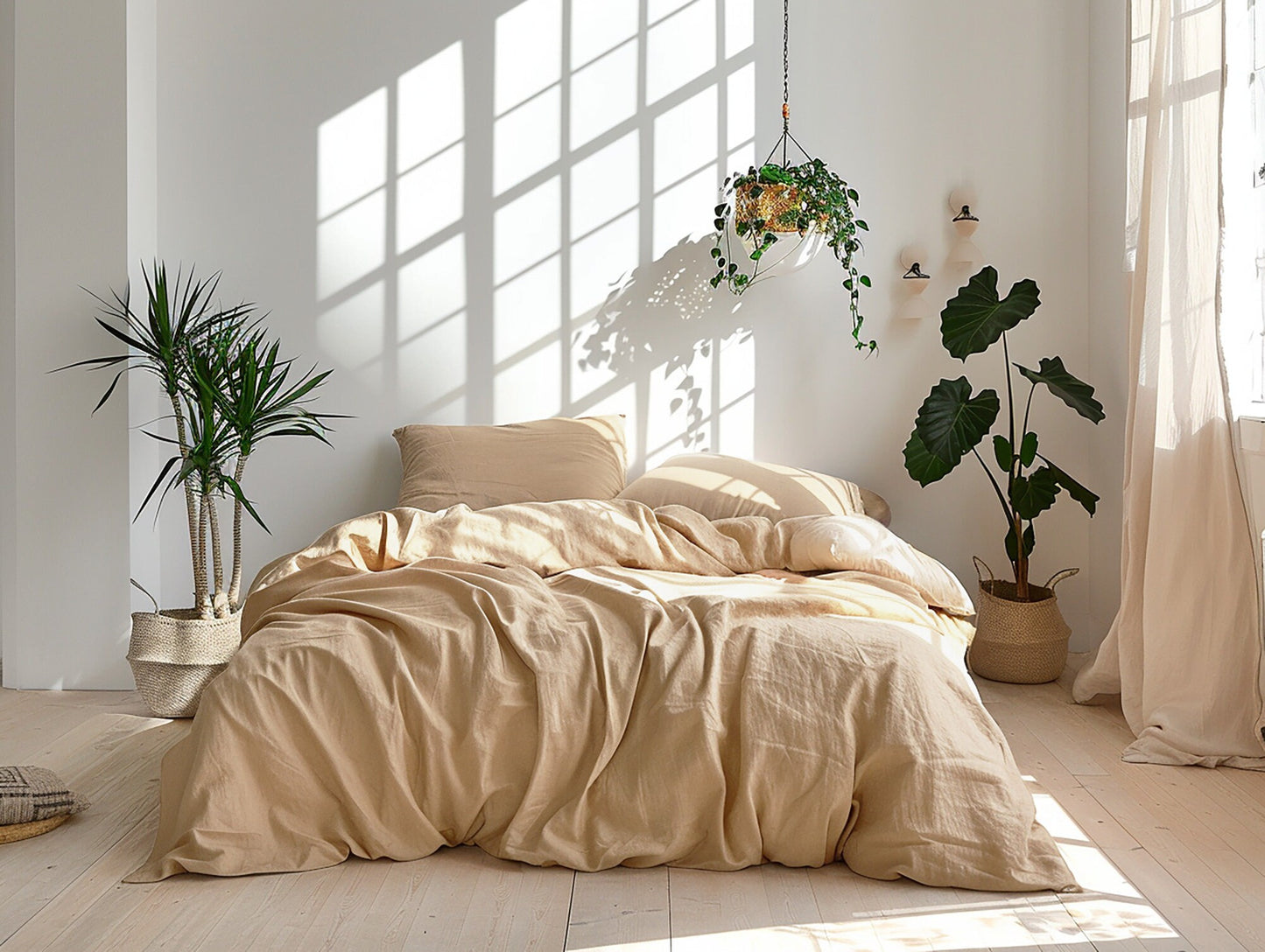 Wheat linen pillowcase natural softened washed linen pillow covers Stonewashed thermoregulating Standard King Queen Square size