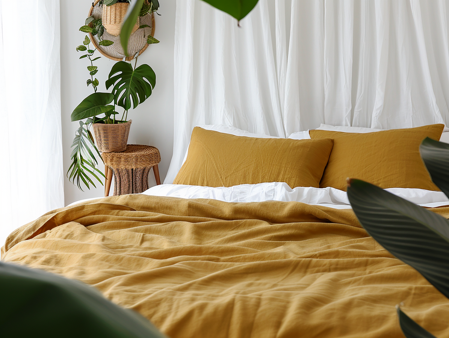 Couvre-lit ocre