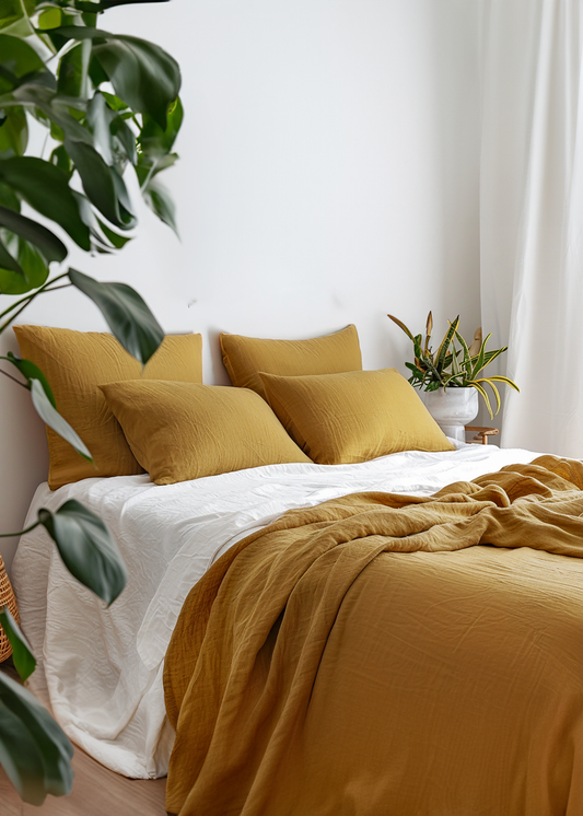 Couvre-lit ocre