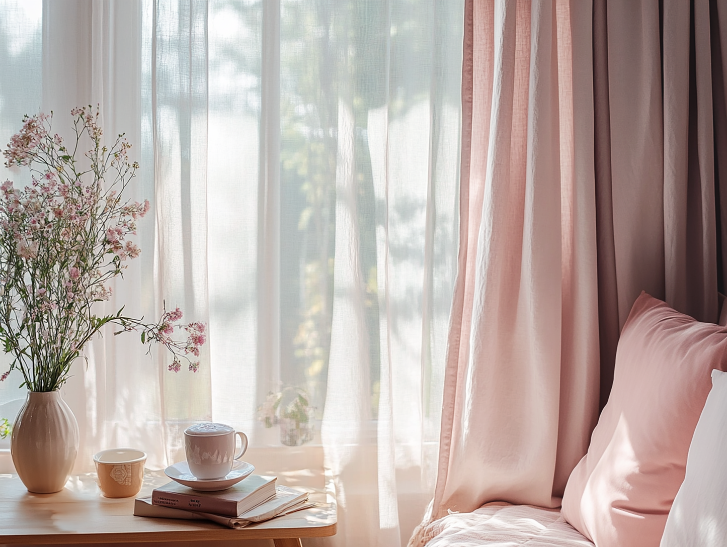 Light pink curtains